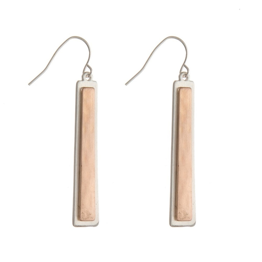 Two-Tone Fishhook Earrings